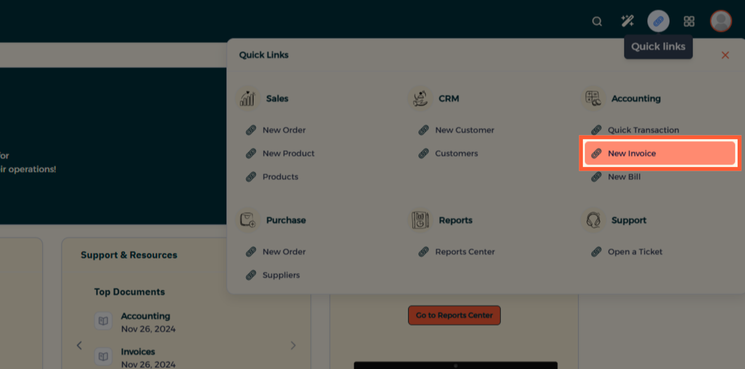 Step 1 - Create New Invoice