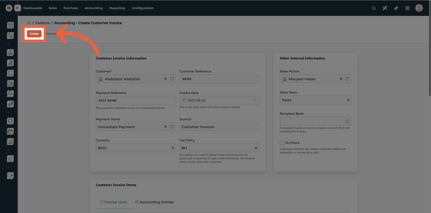 Step 6 - Confirm Invoice