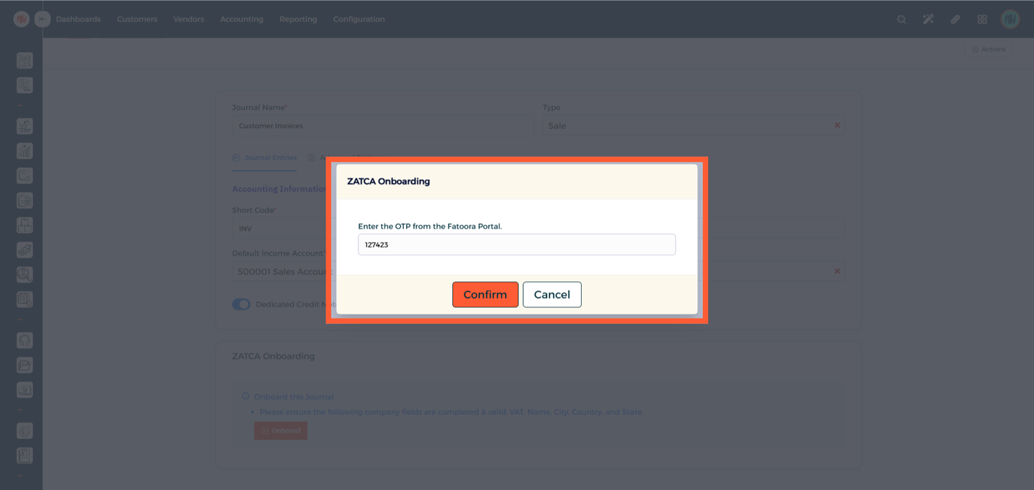 Step 5 - Enter OTP Invent ERP