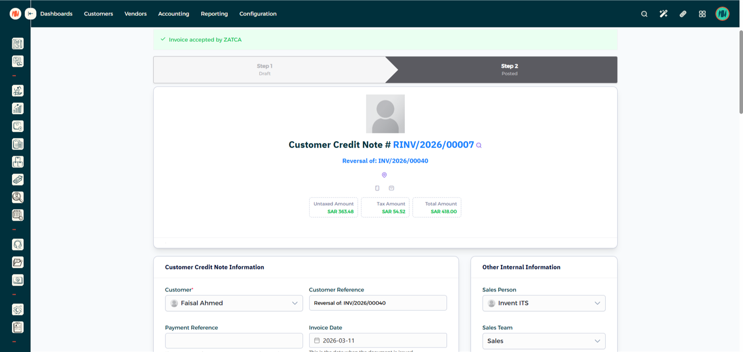 Step 4 - Check Credit Note Status